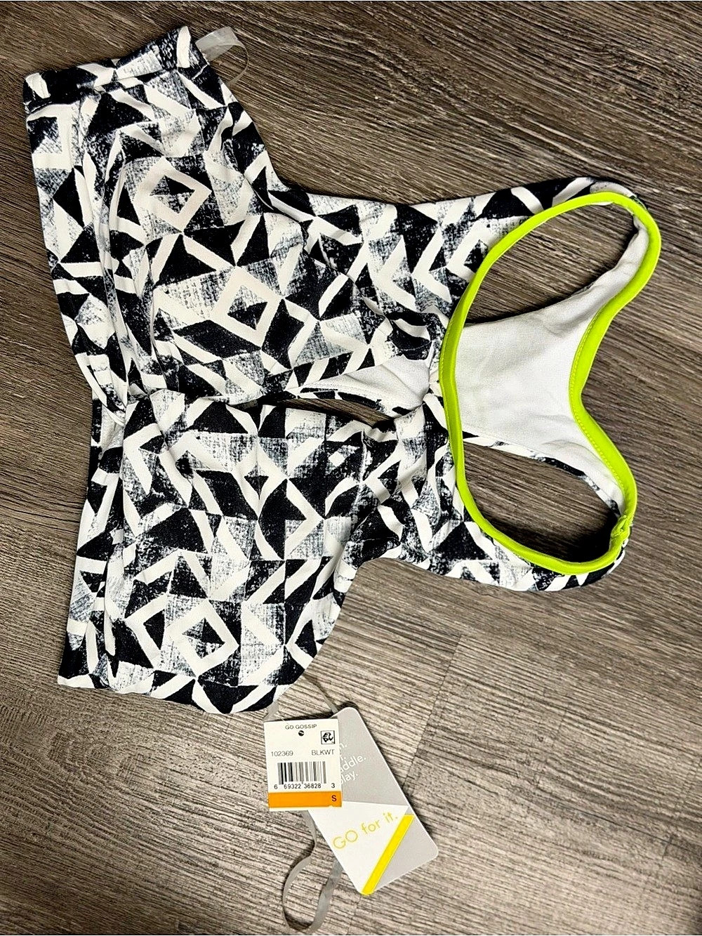 Geometric Bikini Set in Black & White Size Small NWT